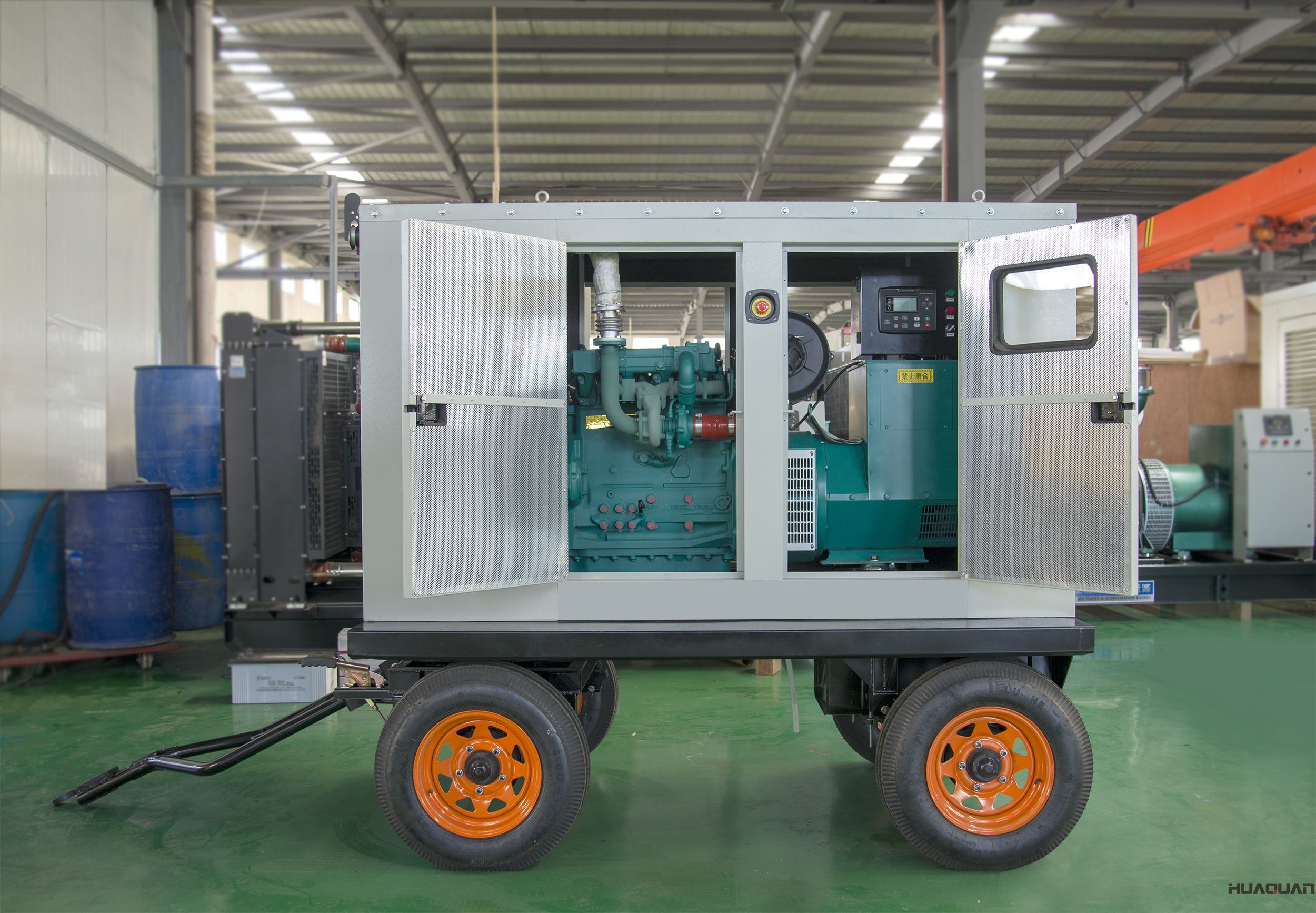 華全動力50kw靜音箱柴油發(fā)電機組于2018年4月14日發(fā)往廣東